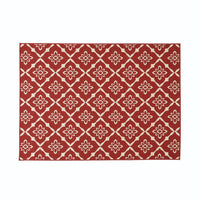 Dian Area Rug, 5 x 7, Power Loom Ivory Red Floral Details, Indoor Outdoor