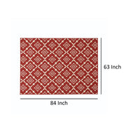 Dian Area Rug, 5 x 7, Power Loom Ivory Red Floral Details, Indoor Outdoor -BM321310
