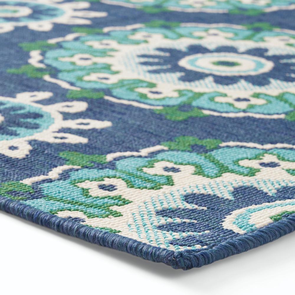 Dian Area Rug, 5 x 7, Power Loom, Navy Blue Floral Details, Indoor Outdoor -BM321311
