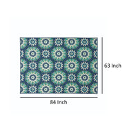 Dian Area Rug, 5 x 7, Power Loom, Navy Blue Floral Details, Indoor Outdoor -BM321311