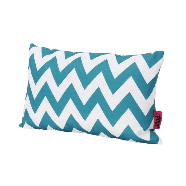 Isol Rectangular Outdoor Throw Pillow Set of 2, Chevron Pattern, Teal Blue By Casagear Home