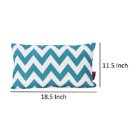 Isol Rectangular Outdoor Throw Pillow Set of 2, Chevron Pattern, Teal Blue By Casagear Home