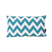 Isol Rectangular Outdoor Throw Pillow Set of 2, Chevron Pattern, Teal Blue By Casagear Home