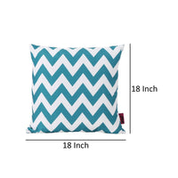 Isol Square Outdoor Throw Pillow Set of 2, Chevron Pattern, White, Teal By Casagear Home