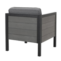 Tomy Outdoor Club Accent Chair Set of 2, Gray Olefin Cushions, Black Iron -BM321319