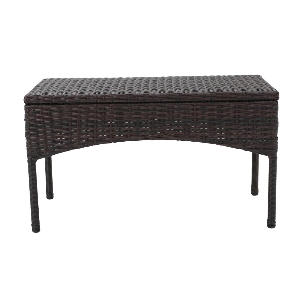 Casie 4pc Outdoor Set, 1 Table 2 Accent Chairs 1 Loveseat, Brown Rattan -BM321321