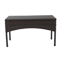 Casie 4pc Outdoor Set, 1 Table 2 Accent Chairs 1 Loveseat, Brown Rattan -BM321321