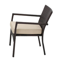 Casie 4pc Outdoor Set, 1 Table 2 Accent Chairs 1 Loveseat, Brown Rattan -BM321321