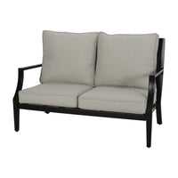 Disa 2pc Loveseat and Coffee Table, Light Beige Cushions, Black Aluminium -BM321323