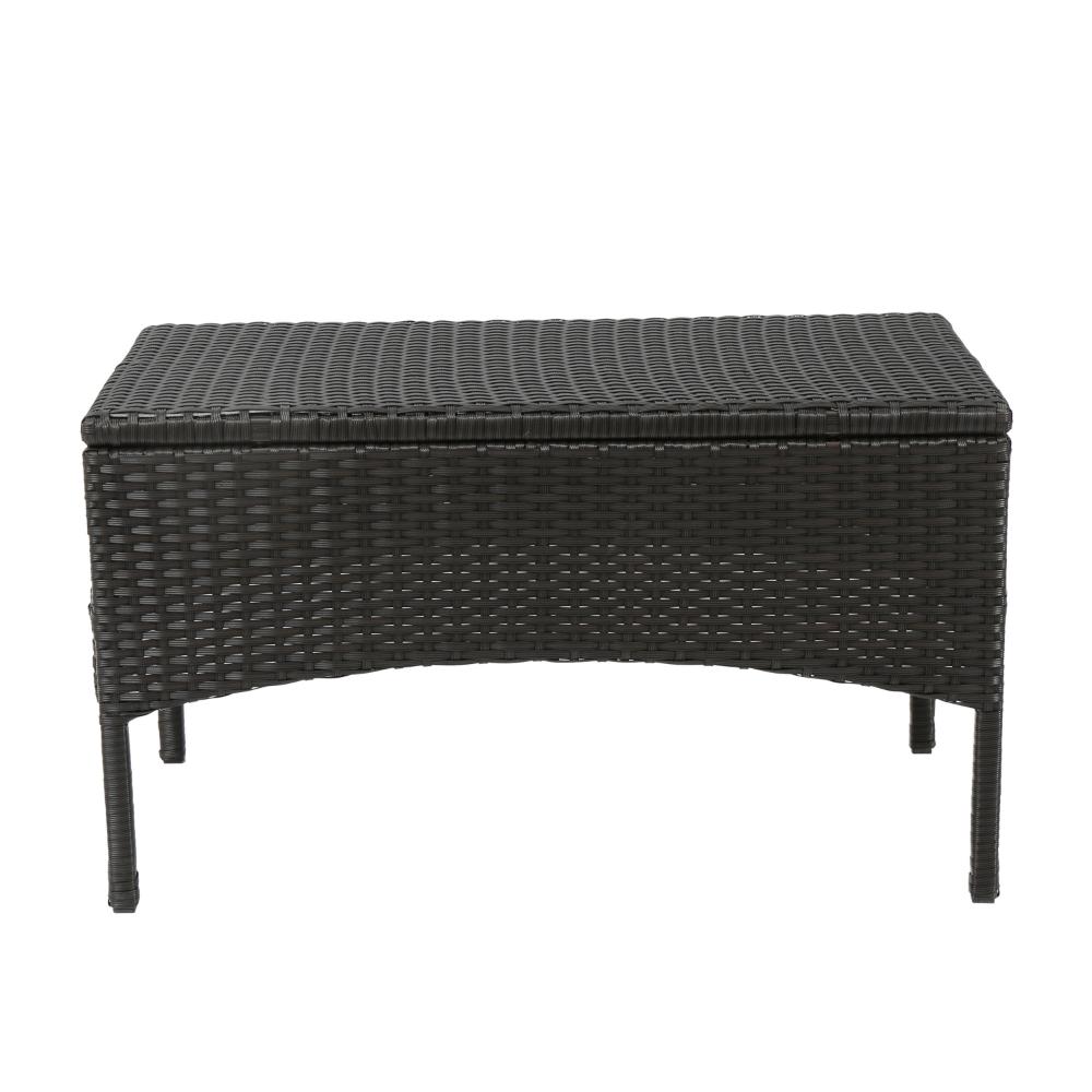 Orry 4pc Outdoor Table Set, 1 Loveseat, 2 Accent Chairs, Tan, Brown Rattan -BM321326