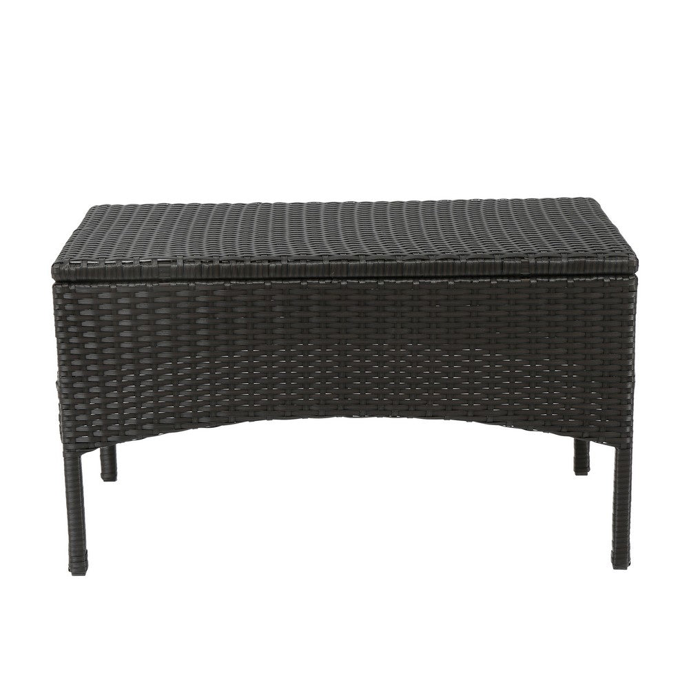 Orry 4pc Outdoor Table Set, 1 Loveseat, 2 Accent Chairs, Tan, Brown Rattan -BM321326