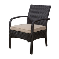 Orry 4pc Outdoor Table Set, 1 Loveseat, 2 Accent Chairs, Tan, Brown Rattan -BM321326