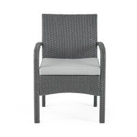 Orry 4pc Outdoor Table Set, 1 Loveseat, 2 Accent Chairs, Dark Gray Finish -BM321327