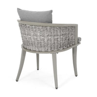 Ruble Accent Chair Set of 2, Gray Waterproof Fabric, Outdoor Rattan, Iron -BM321328