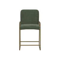 Suze Counter Height Chair, Arch Back, Gold Iron, Olive Green Polyester  -BM321484