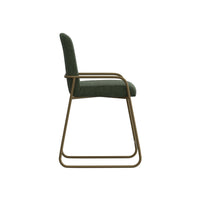 Suze Counter Height Chair, Arch Back, Gold Iron, Olive Green Polyester  -BM321484