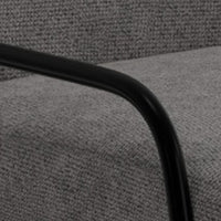 Suze Counter Height Chair, Arched Back, Black Iron, Dark Gray Polyester -BM321485
