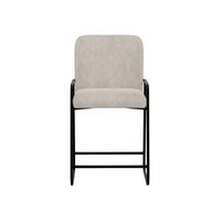 Suze Counter Height Chair, Black Iron Legs, Snow Gray Performance Fabric -BM321488