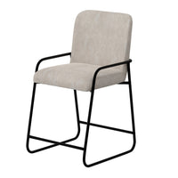 Suze Counter Height Chair, Black Iron Legs, Snow Gray Performance Fabric -BM321488