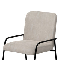 Suze Counter Height Chair, Black Iron Legs, Snow Gray Performance Fabric -BM321488