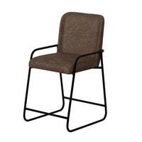 Suze Counter Height Chair, Black Iron, Hickory Brown Performance Fabric -BM321489