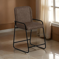 Suze Counter Height Chair, Black Iron, Hickory Brown Performance Fabric -BM321489