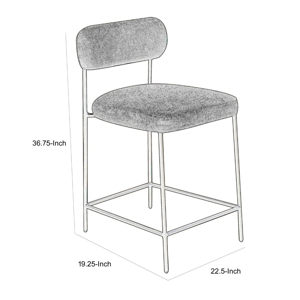 Suze Barstool Chair, Arched Back, Black Iron, Cognac Brown Faux Leather -BM321493