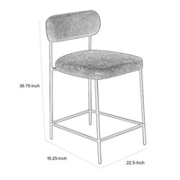 Suze Barstool Chair, Arched Back, Black Iron, Cognac Brown Faux Leather -BM321493
