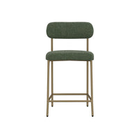 Iffa Counter Height Chair, Open Back, Gold Iron, Olive Green Polyester  -BM321496