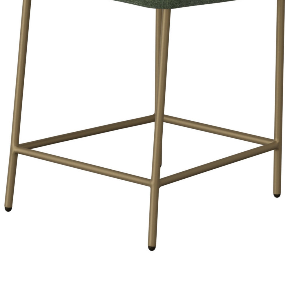 Iffa Counter Height Chair, Open Back, Gold Iron, Olive Green Polyester  -BM321496