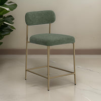 Iffa Counter Height Chair, Open Back, Gold Iron, Olive Green Polyester  -BM321496