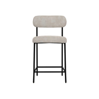 Iffa Counter Height Chair, Open Black Iron, Snow Gray Performance Fabric -BM321498