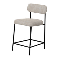 Iffa Counter Height Chair, Open Black Iron, Snow Gray Performance Fabric -BM321498
