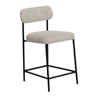 Iffa Counter Height Chair, Open Black Iron, Snow Gray Performance Fabric -BM321498
