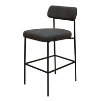 Iffa Counter Height Chair, Open Back, Black Iron Frame, Black Polyester -BM321499