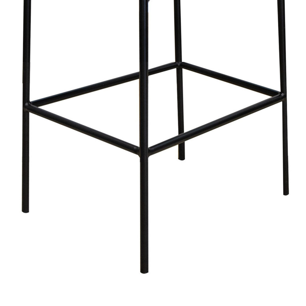 Iffa Counter Height Chair, Open Back, Black Iron Frame, Black Polyester -BM321499