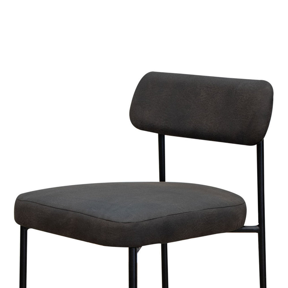 Iffa Counter Height Chair, Open Back, Black Iron Frame, Black Polyester -BM321499