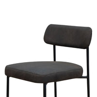 Iffa Counter Height Chair, Open Back, Black Iron Frame, Black Polyester -BM321499