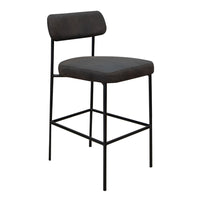 Iffa Counter Height Chair, Open Back, Black Iron Frame, Black Polyester -BM321499