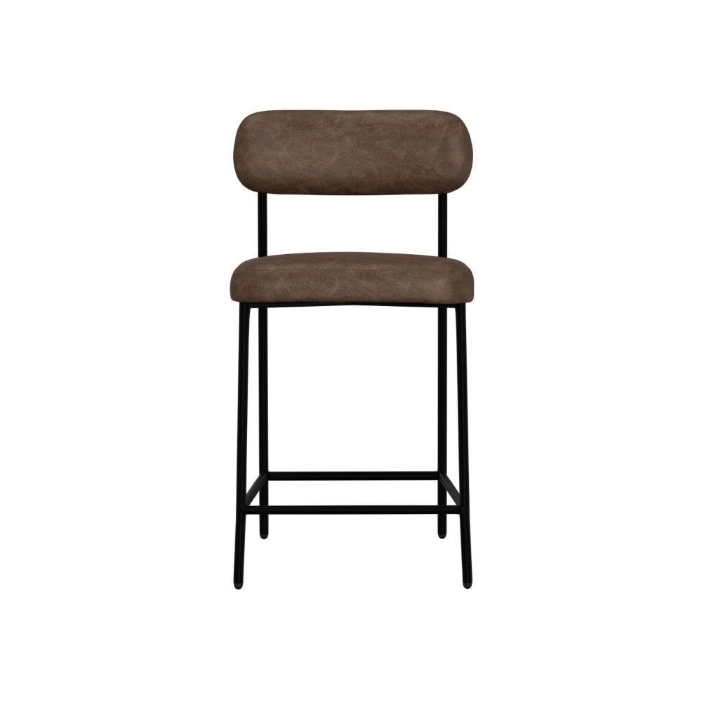 Iffa Counter Height Chair, Black Iron, Hickory Brown Performance Fabric -BM321500
