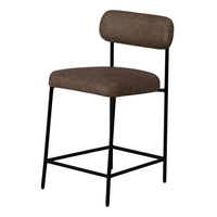 Iffa Counter Height Chair, Black Iron, Hickory Brown Performance Fabric -BM321500