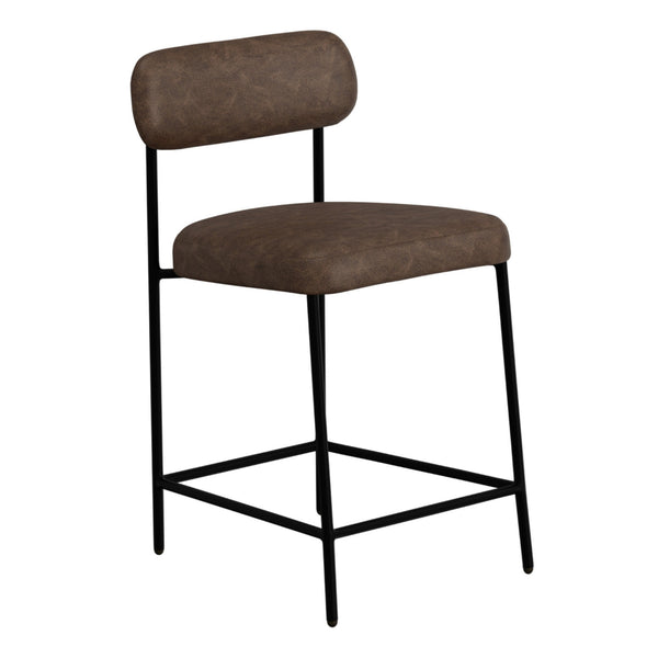 Iffa Counter Height Chair, Black Iron, Hickory Brown Performance Fabric -BM321500