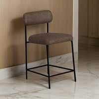Iffa Counter Height Chair, Black Iron, Hickory Brown Performance Fabric -BM321500