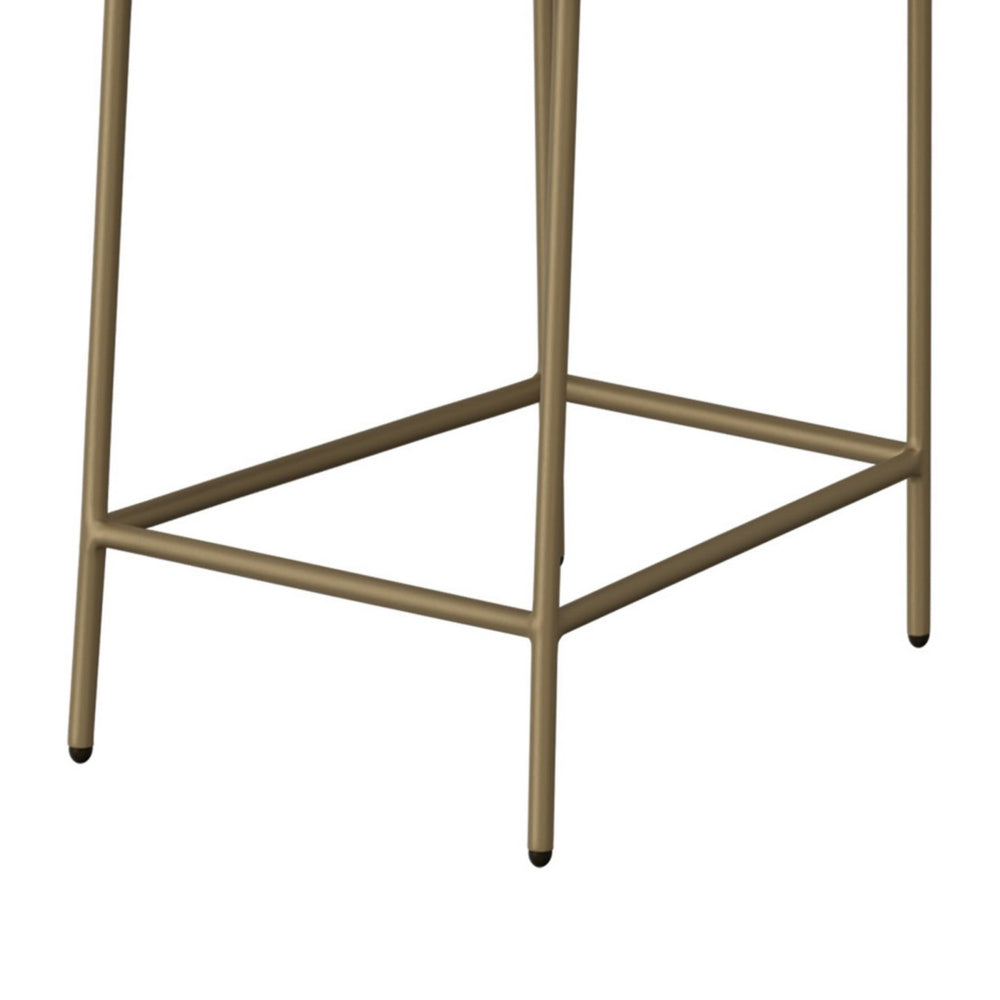 Iffa Barstool Chair, Open Back, Black Iron Gold, Olive Green Polyester -BM321501