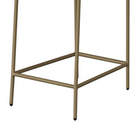 Iffa Barstool Chair, Open Back, Black Iron Gold, Olive Green Polyester -BM321501