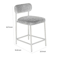 Iffa Barstool Chair, Open Back, Black Iron, Cognac Brown Faux Leather -BM321502