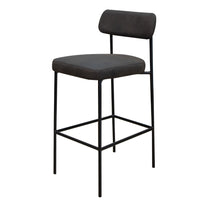 Iffa Barstool Chair, Open Back, Black Iron and Rich Anti Stain Polyester -BM321504