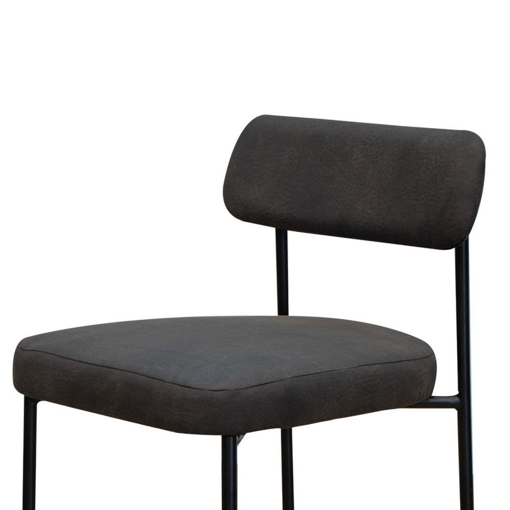 Iffa Barstool Chair, Open Back, Black Iron and Rich Anti Stain Polyester -BM321504