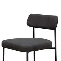 Iffa Barstool Chair, Open Back, Black Iron and Rich Anti Stain Polyester -BM321504