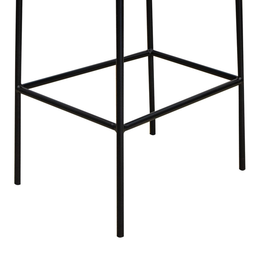 Iffa Barstool Chair, Open Back, Black Iron and Rich Anti Stain Polyester -BM321504